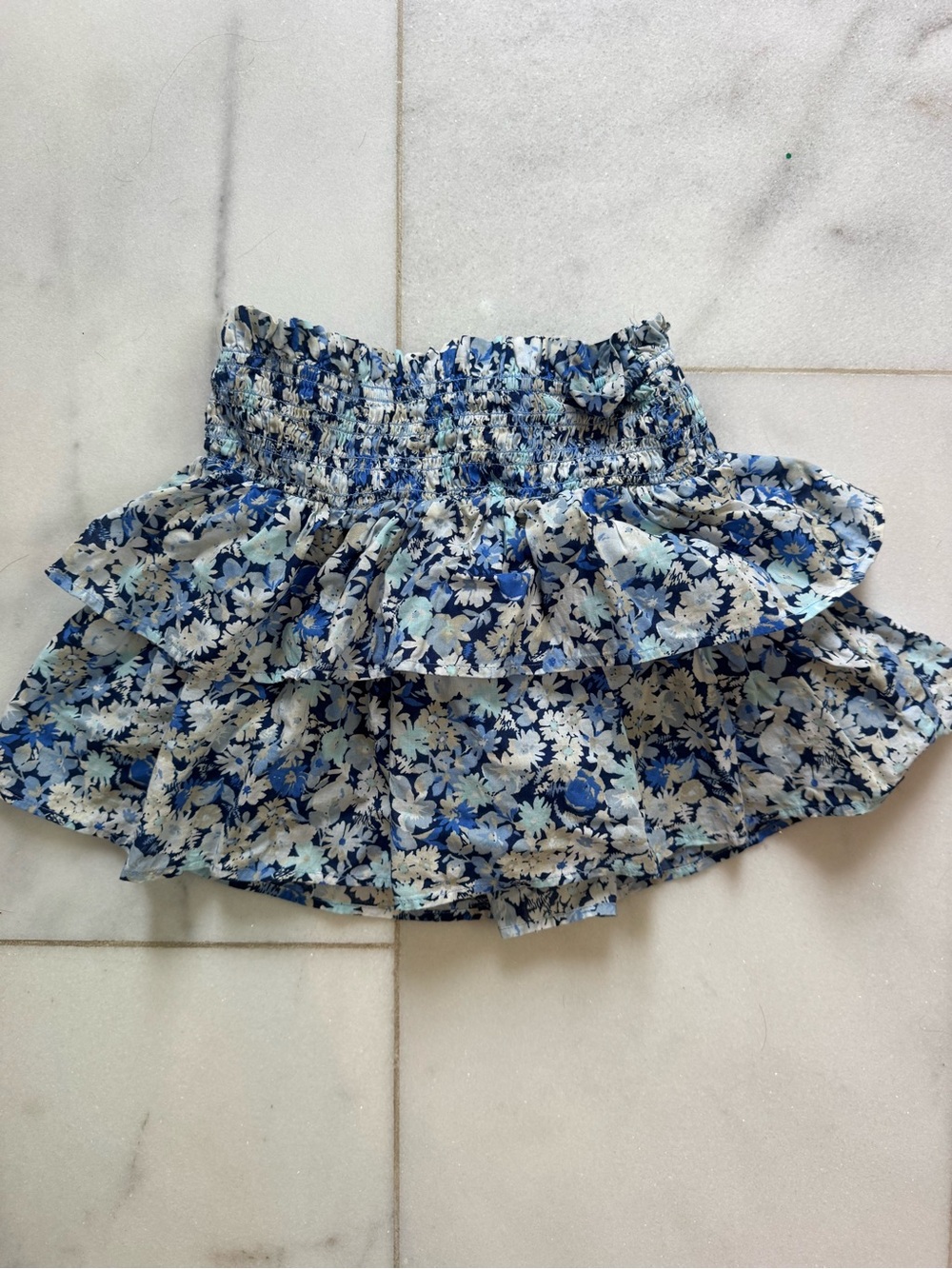 Gap Kids Blue Floral Tiered Ruffle Skirt